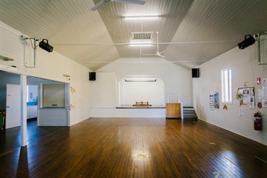 Inside empty hall view