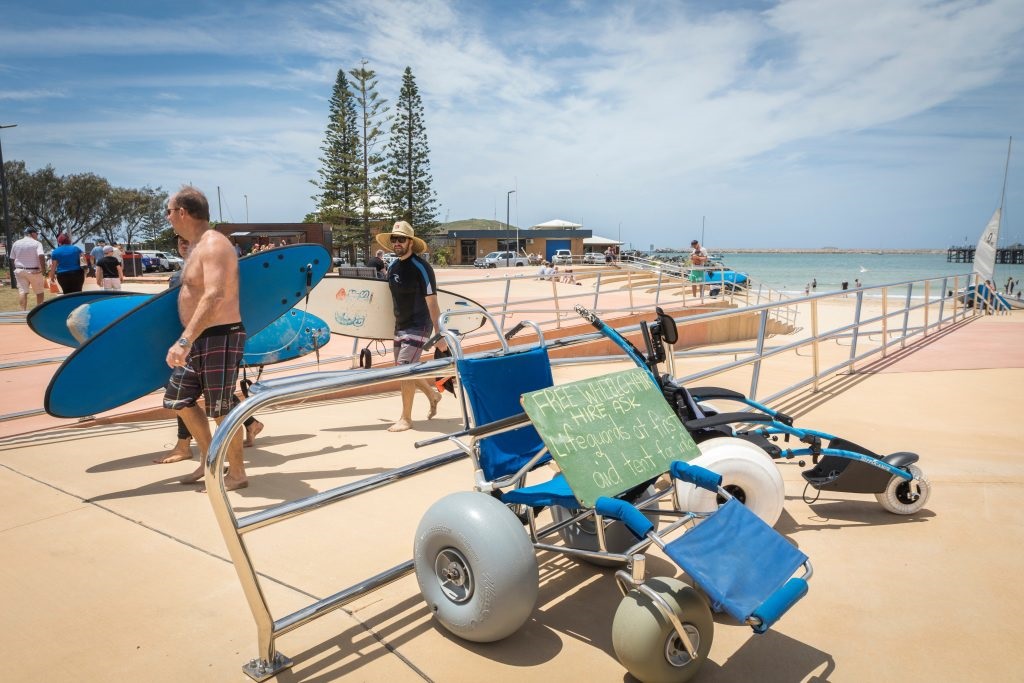 Beach wheelchairs free to book at Jetty Beach