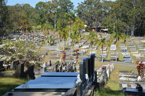 View across Coffs Harbour Historical Cemetery